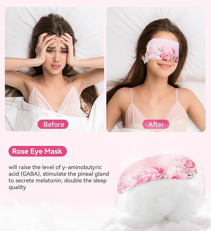 18 Packs Rose Heated Eye Mak - Heating Eye Mask Warm Compress for Dry Eyes Puffinesss Dark Circles Sleep Stye Irritation Stress Relief Self Care Wellness Spa Relaxation Gift for Women