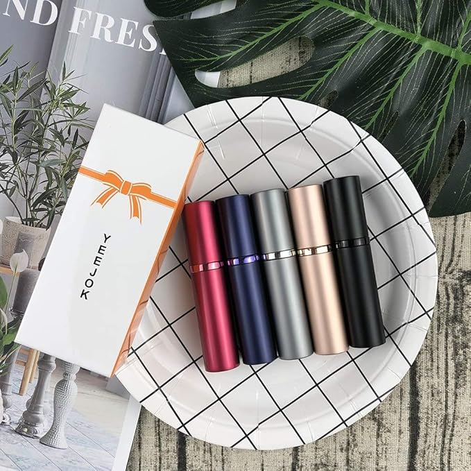 YEEJOK Travel Essentials for Women & Men - Refillable Perfume Bottles, Atomizer Spray Container, Mini Portable 5ml Bottle for Flying, Purse & Travel