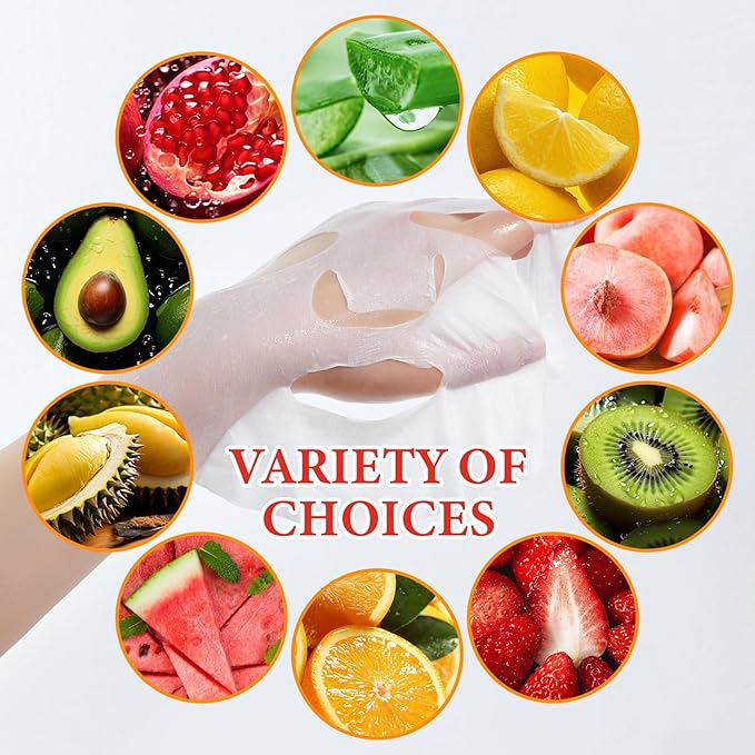 10 Pack Variety Facial Sheet Masks Skin Care Set, Hydrating Bulk Sheet Face Masks Skincare Gifts Set for Women Men, Long Lasting Moisturizing Face Mask Skincare for All Skin Type（A5)
