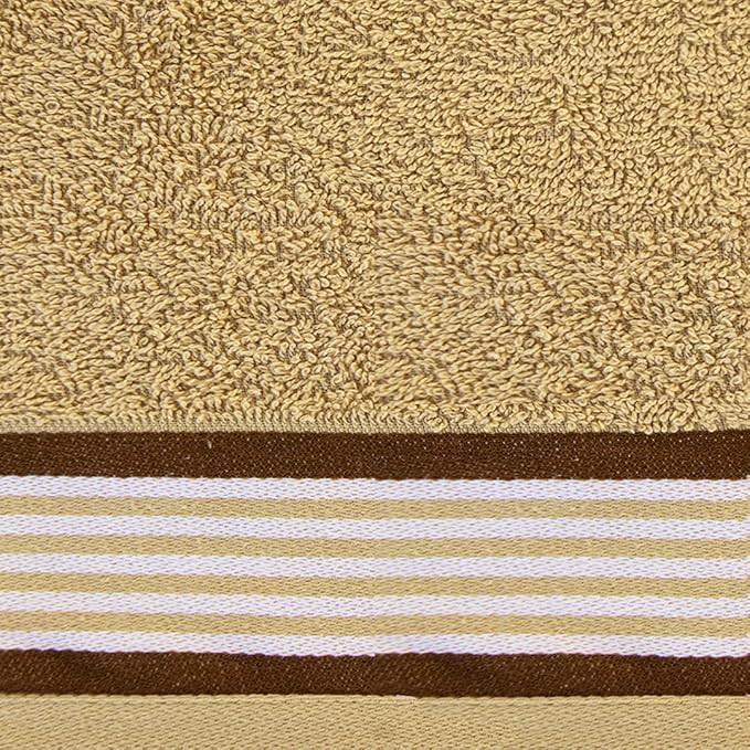 CASA COPENHAGEN He & She 4 Pieces Large Bath Towel Set- Brown + Beige, 550 GSM, Designed in Denmark Made of Soft Egyptian Cotton for Bathroom, Kitchen & Shower