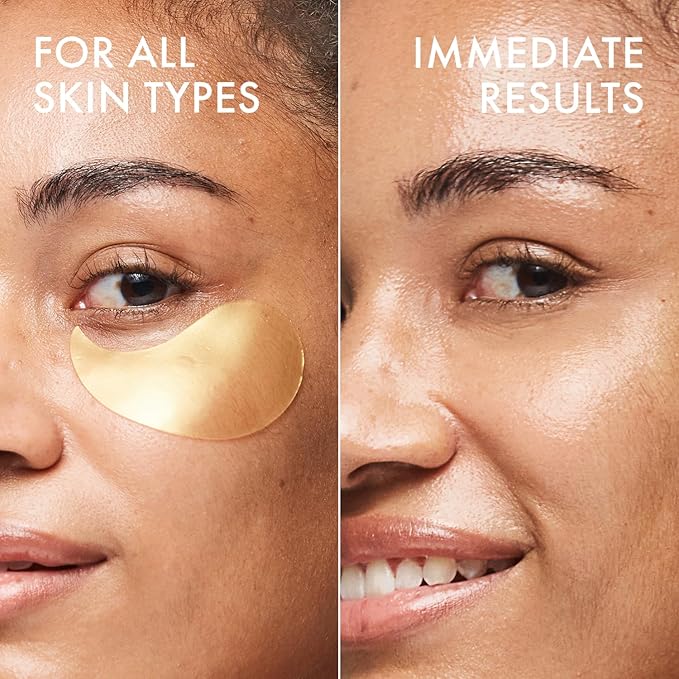 depology Restoring Hydrogel Under Eye Patch | 60 Patches | Brightening Caffeine Gold Pads for Dark Circles | Puffiness | Wrinkles | Refresh | Travel