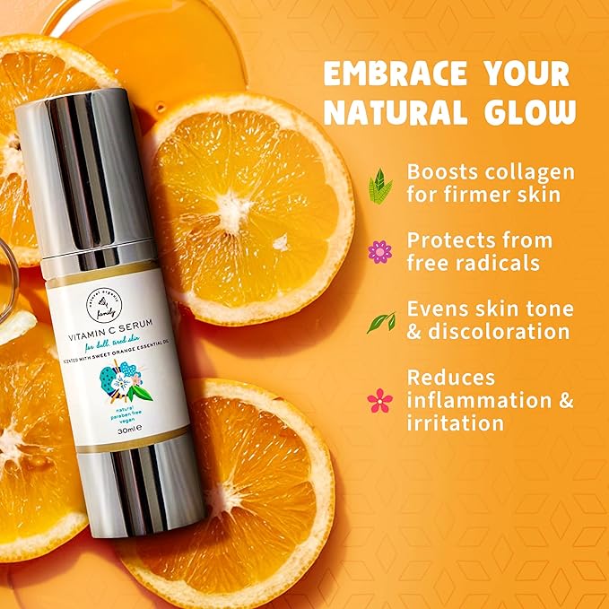 Vitamin C Serum for Face with Hyaluronic Acid, Aloe Vera, Retinol, and Vitamin E - Natural Skin Care for Beautiful and Healthy Skin - Helps Dull and Tired Skin and Fine Lines