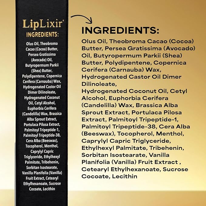 LipLixir Non Toxic Peptide Lip Balm – EWG® VERIFIED, All-Natural, Ultra-Clean, Hydrating, Doctor Approved Lip Gloss – Fragrance-Free with Shea, Cocoa & Coconut Oil, (Reformulated Thicker Formula)