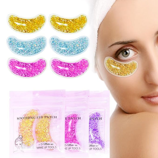 Under Eye Patches for Puffy Eyes, Hot Cold Treatment Cooling Gel Eye Pads Eye Mask for Wrinkles Dark Circles Puffiness Eye Bags 6PCS