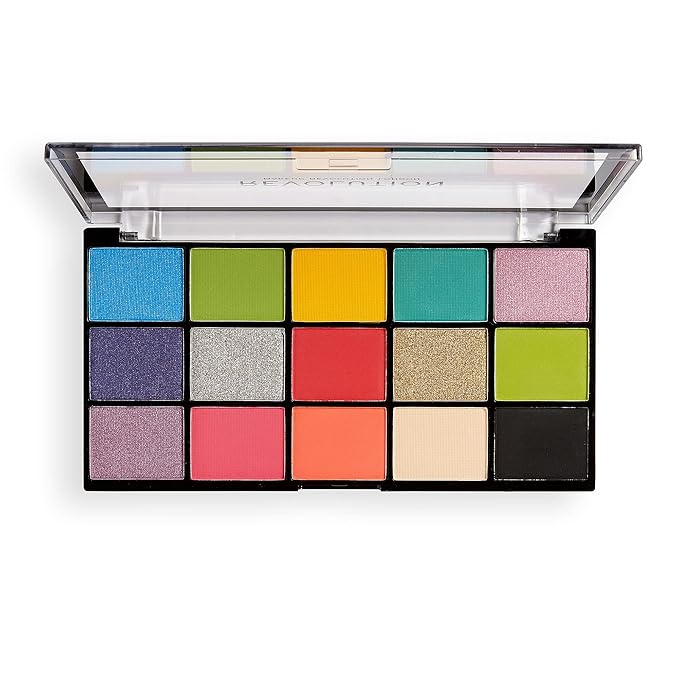 Makeup Revolution Reloaded Palette, Makeup Eyeshadow Palette, Includes 15 Shades, Lasts All Day Long, Cruelty Free, Euphoria, 16.5g