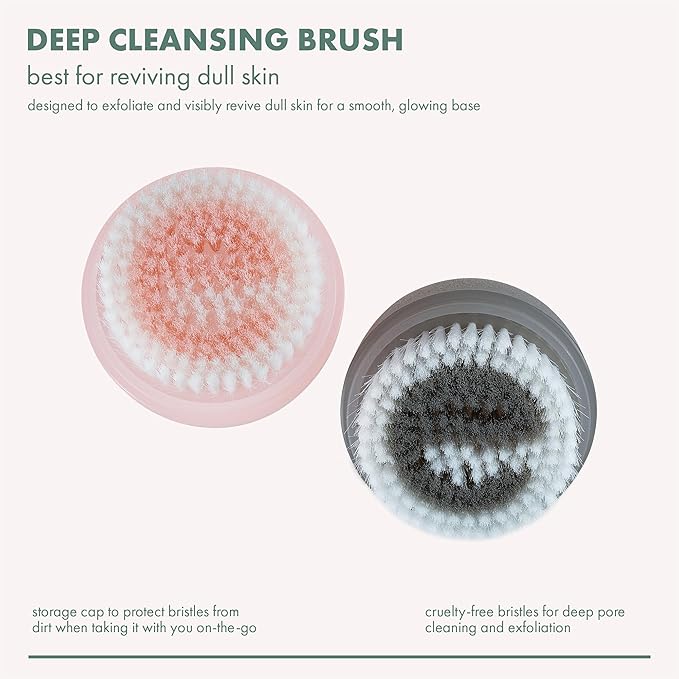 EcoTools Deep Cleansing Facial Brush, Makeup Remover Tool + Dry Brushing Body Brush for Circulation, Cellulite Massage, Dead Skin Removal, Self-Care Gifts