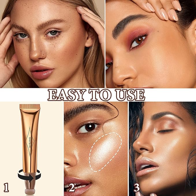 Liquid Contour Beauty Wand,Stick with Cushion Applicator,Cream Contour,Long Lasting Smoothly Moisturizng Silky Contour Stick High gloss stick