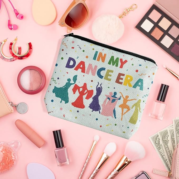 My Dance Era Canvas Zipper Cosmetic Bag, Small Makeup Bag for Women, Friends, Daughter, Sister for Dancers, Dancer Birthday Gifts for Girls (Blue)
