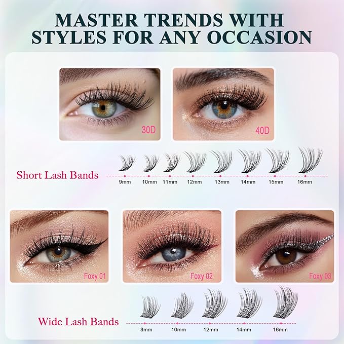 Lash Clusters - Wispy Lash Clusters For Natural Look 8-16MM 536Pcs Eyelash Clusters D Curl Individual Lashes for DIY Lash Extension Kit