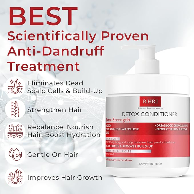 Detox Conditioner – Deep Cleansing Hair Conditioner for Damaged Dry Hair | Heavy Metal Detox & Build-Up Removal | Nourishing Scalp Care, Sulfate-Free Formula – 300ml