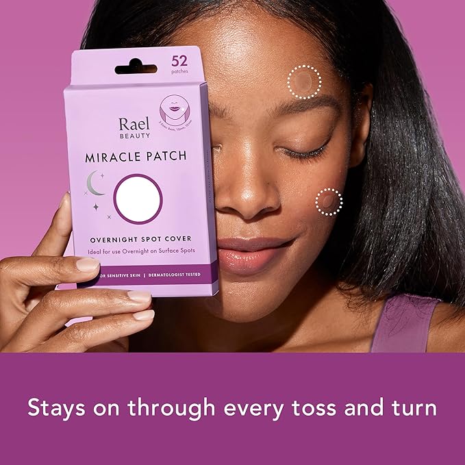 Rael Pimple Patches - Miracle Overnight Spot Cover, Thicker & Extra Adhesion, Hydrocolloid Acne Treatment for Face, Zits & Blemishes, Korean Skin Care, Vegan & Cruelty-Free, 3 Sizes (52 Count)