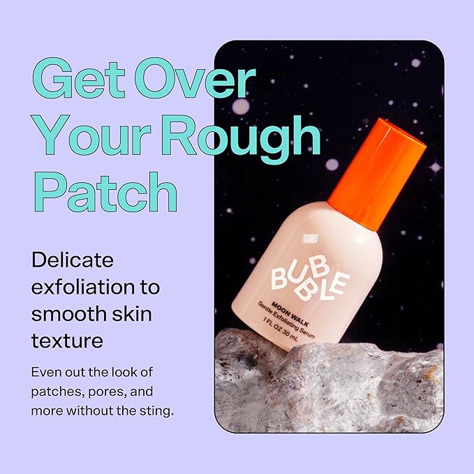 Bubble Skincare Moon Walk Exfoliating Face Serum - Gentle Facial Exfoliator & Pore Minimizer - Helps to Even Skin Tone & Reveal a Glowing Complexion - Suitable for All Skin Types (30ml)