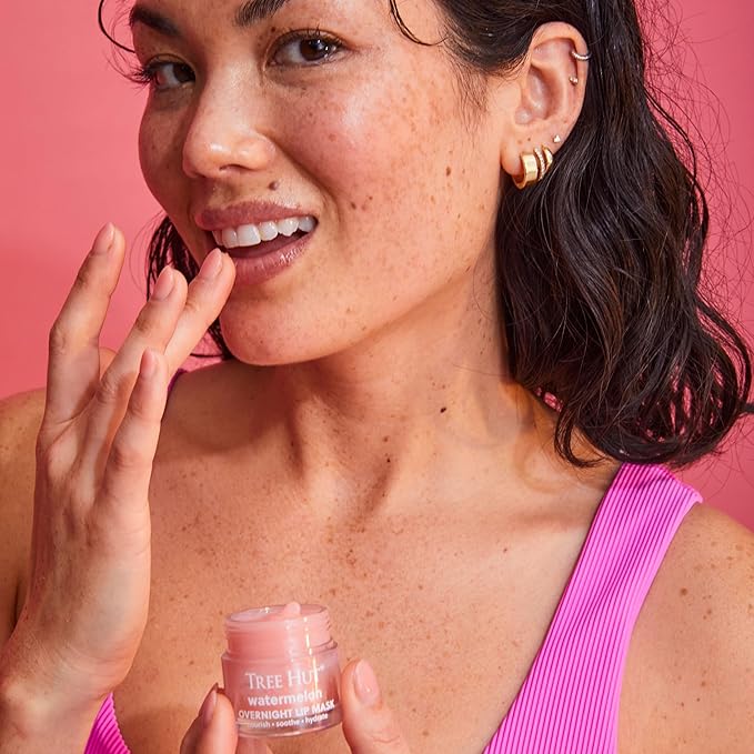 Tree Hut Watermelon Overnight Lip Mask | Leave on Overnight & Wake up to Soft, Hydrated Lips | Elevate your Self Care Routine | .6 oz.