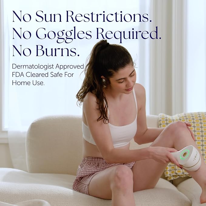 Epilaser At-Home Laser Hair Removal Device for Light Skin, Safe, Intelligent, Painless and Permanent Hair Removal for Face, Body, Bikini Line (Light Skin)