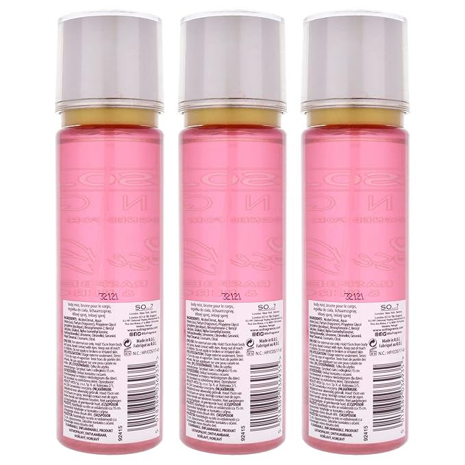 So...? Unique Body Mist - Rose Berry for Women - 5.1 oz Body Mist - Pack of 3