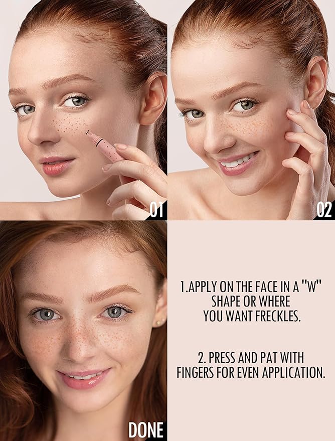 Faux Freckle Pen, Fake Freckle Stamp, Long Lasting, Waterproof, Smudge-proof, Transfer-proof, Natural Sun-kissed Makeup, Suitable for All Skin Types, Vegan & Cruelty-Free (01#Light, 1.5g)