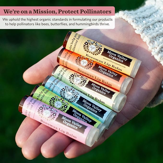 Moon Valley Organics Beeswax Lip Balm for Moisturizing Lips and Cuticles (JUICY BLACKBERRY, 3-Pack)