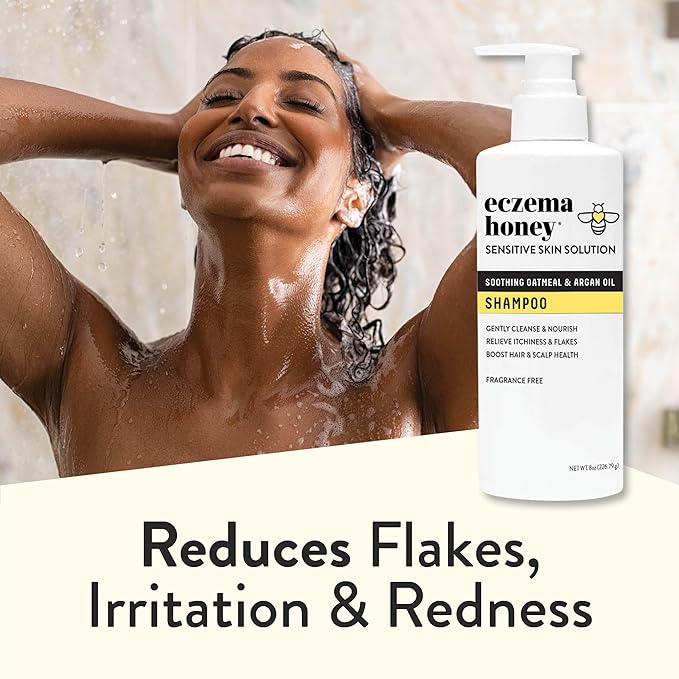 ECZEMA HONEY Nourishing Shampoo - Helps with Psoriasis, Dermatitis, & Flaking - Daily Dandruff Shampoo & Scalp Care - Itchy Scalp Treatment for Men, Women & Kids (8 Oz)
