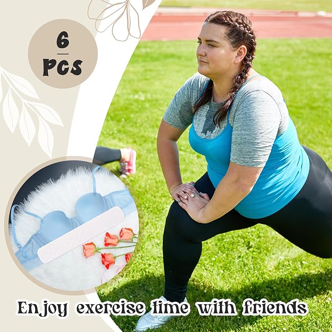 Toulite 6 Pcs Cotton Bra Liners Rectangle Under Bra Pads 3 Layer Bra Sweat Liners for Women Sweating Supplies