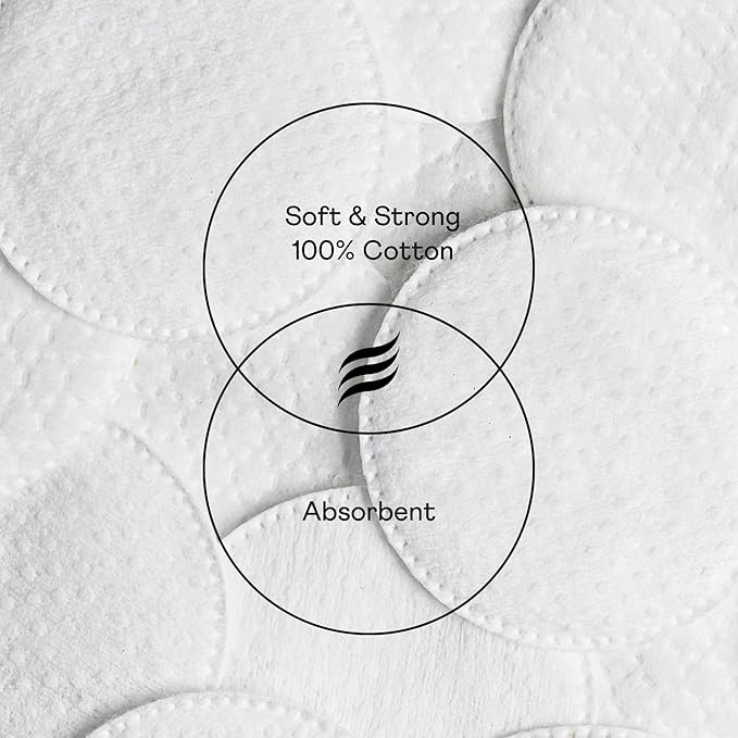 Swisspers Premium Exfoliating Rounds, 2 Distinct Raised Textured Surface, Cotton Facial Pads, 80 Count Re-closable Bag