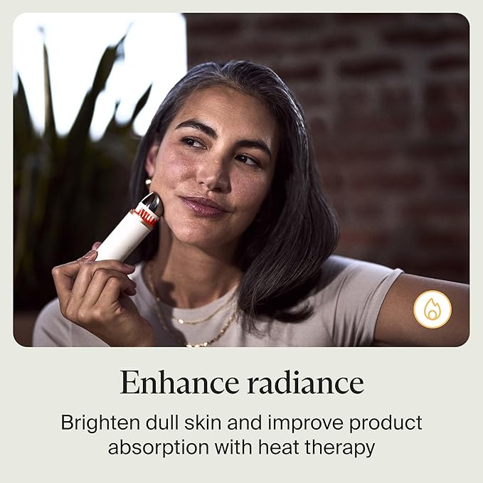 Therabody TheraFace Depuffing Wand – Cold and Heat Skincare Treatment to Depuff and Glow; Beauty Wand, Face Roller and Eye Massager for Eye Puffiness, Dark Circles and Skin Radiance (White)