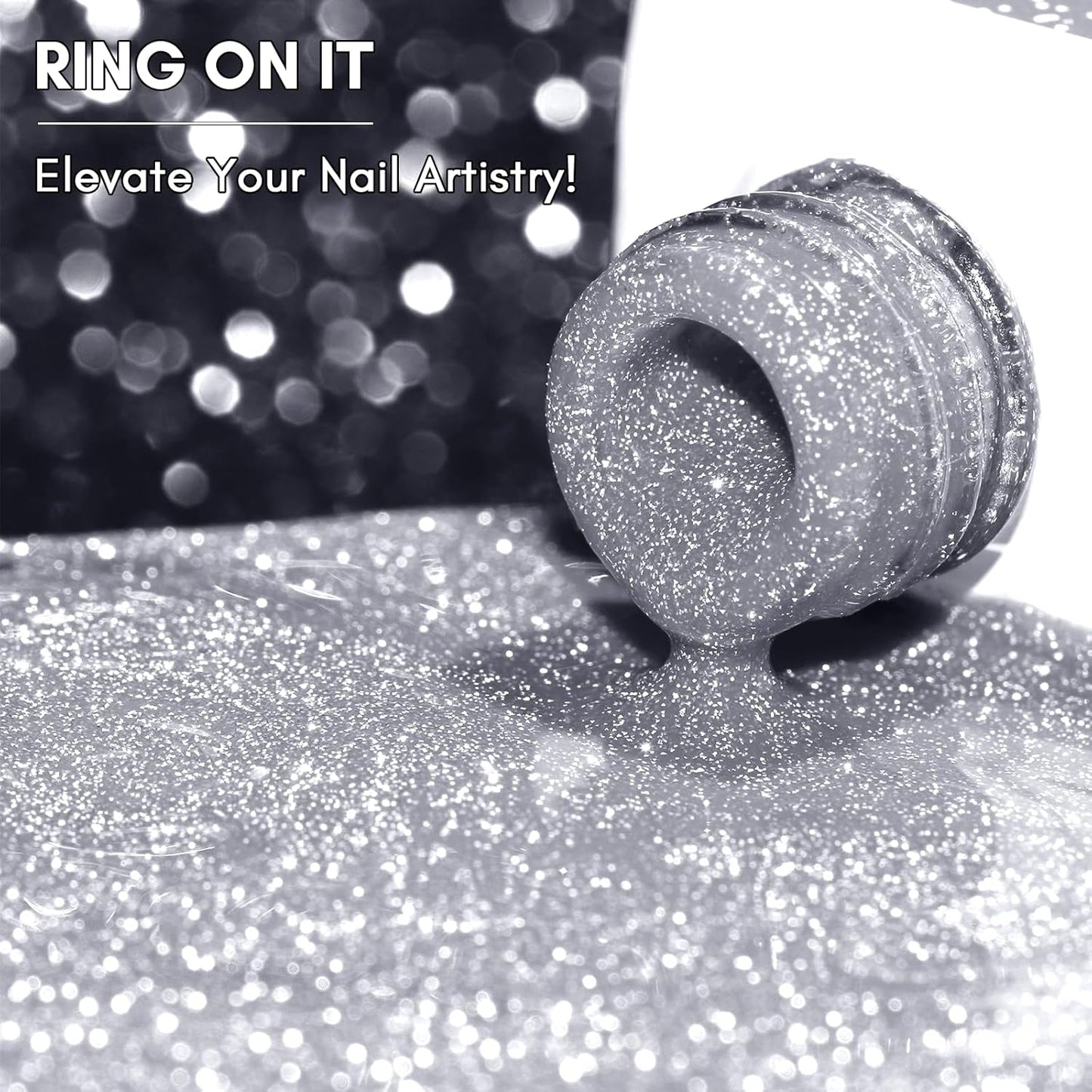 Makartt Glitter Gel Nail Polish - Flash Grey Diamond Reflective Sparkly Gel, UV LED Soak Off for Nail Art Designs, 15ml DIY Home Salon Manicure