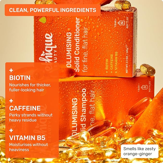 Volumizing Conditioner Bar with Biotin for thin, fine hair - Plastic-Free, Vegan, Cruelty-Free, 2.12 oz