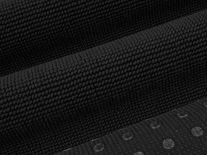 Cotton Paradise 100% Cotton Non Slip Bath Mats for Bathroom, 20x34 inch Soft Absorbent Quick Dry Machine Washable Floor Bath Mat, Black Bath Rug