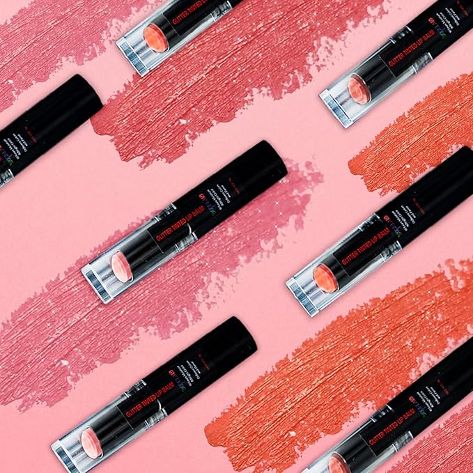 10 Pack Tinted Lip Balm With Glitter Powder Tinted Chapstick - Moisturizing, Soothing, and Repairing Dry and Chapped Lips