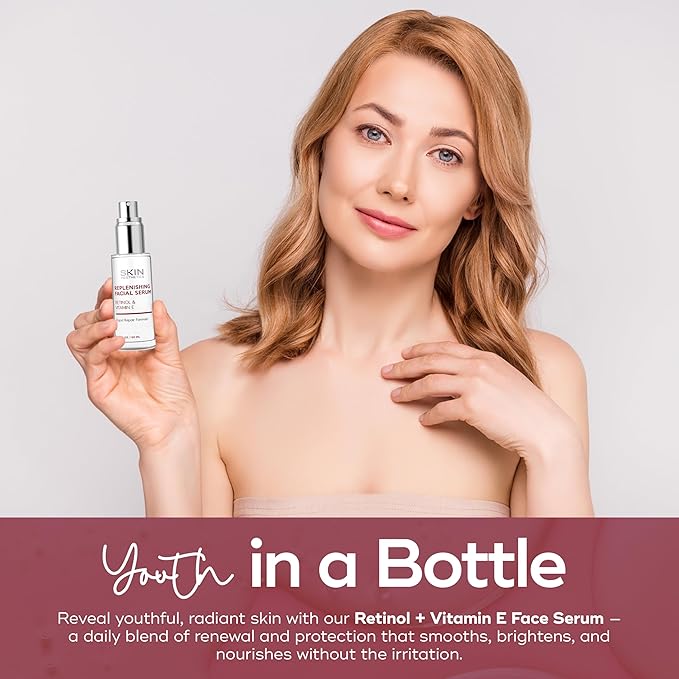 Retinol & Vitamin E Face Serum - Anti-Aging, Blemishes, Fine Lines & Wrinkles Treatment - Dermatologist Tested Korean Skincare - Clean Beauty, Cruelty-Free - 1.69 oz