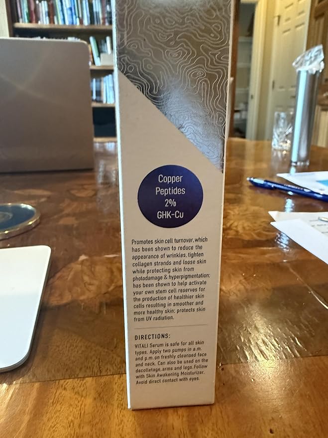 Vitali 2% GHK-Cu Copper Peptide Serum – Lightweight Hydrating Serum for Smoother, Radiant-Looking Skin – 1.69 fl oz