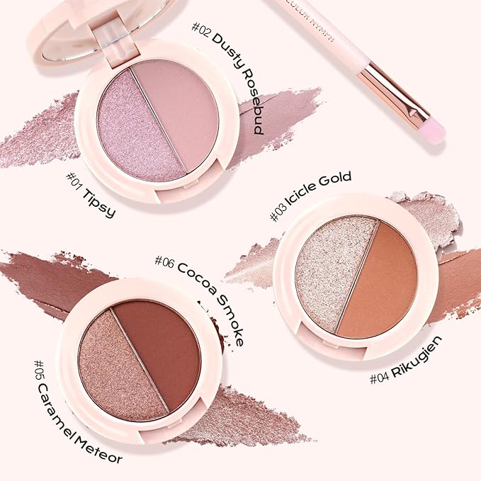 Color Nymph 6 Colors Eyeshadow Makeup Palette | 6-IN-1 Multi-Colored Shimmer & Matte Long-Lasting Travel Size Eye Shadow Make up Kit, Stacked Makeup Design Includes Eyeshadow Brush and Mirror