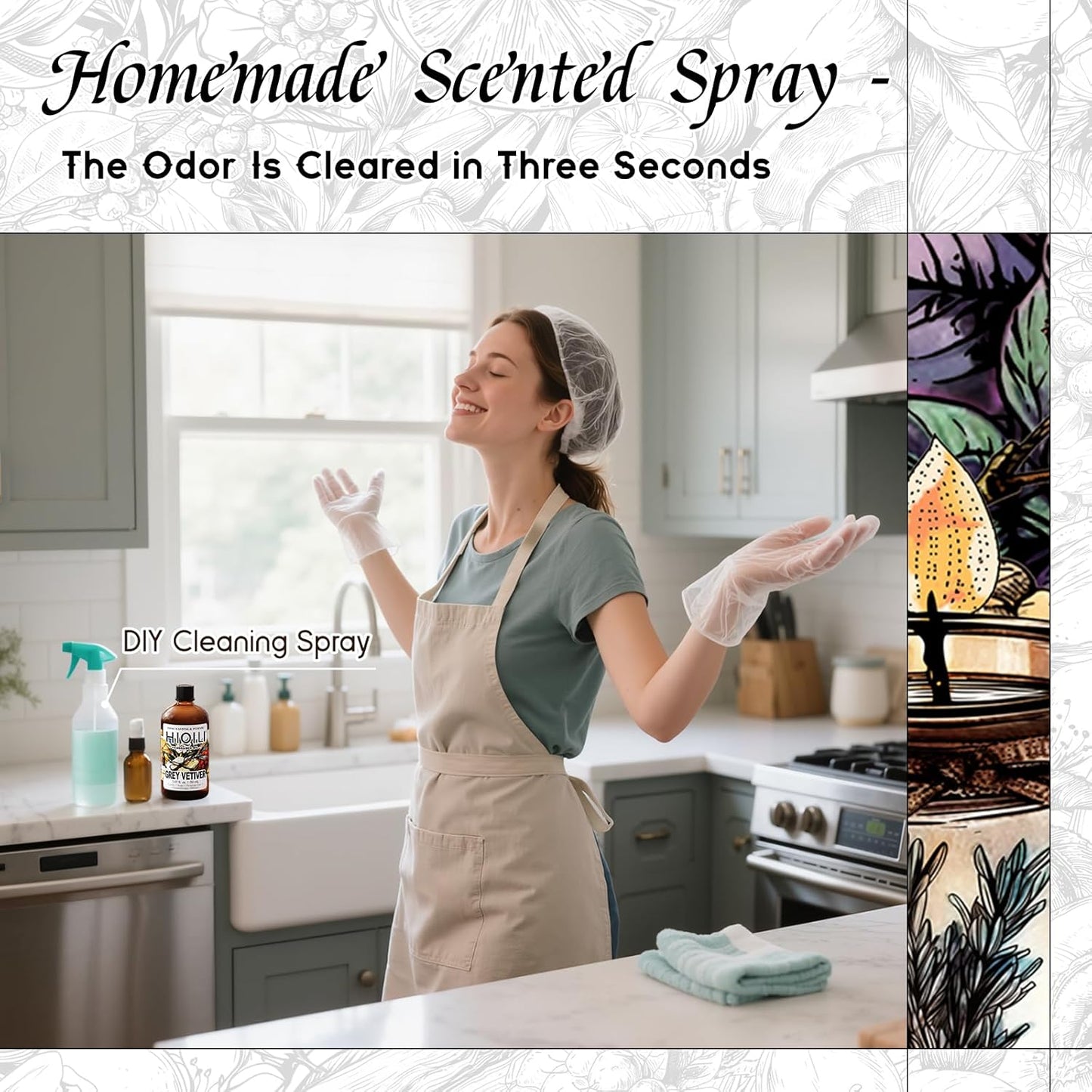 HIQILI Grey Vetiver Fragrance Oil - Perfect for DIY Candle, Soap & Air Freshening Spray Making, and Home Essential Oil Diffuser - 5.07 Fl Oz