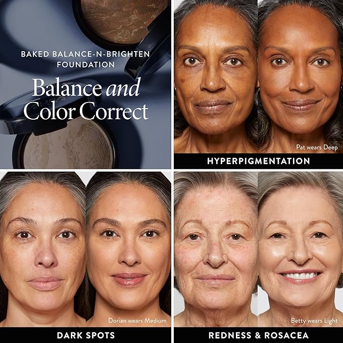 LAURA GELLER NEW YORK Award-Winning Baked Balance-n-Brighten To Go Travel Size Color Correcting Powder Foundation - Light - Buildable Light to Medium Coverage - Demi-Matte Natural