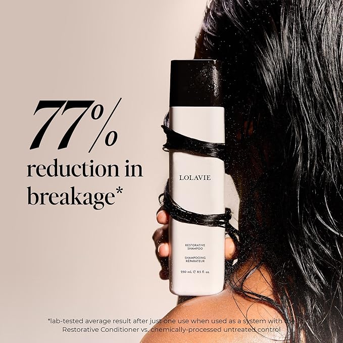 LolaVie Restorative Shampoo - 8.5 oz, 2 Pack - Repairs Look of Damage, Protects from Breakage, Reduces Frizz for 12x Softer, Smoother Hair - Gentle, Color Safe - All Hair Types