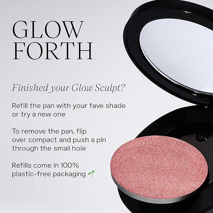 Saie Glow Sculpt Multi-Use Highlighter + Cream Blush Refill - Lightweight with Hyaluronic Acid + Micropearl for Radiant, Glowing Skin - Mauveglow (.02 oz)