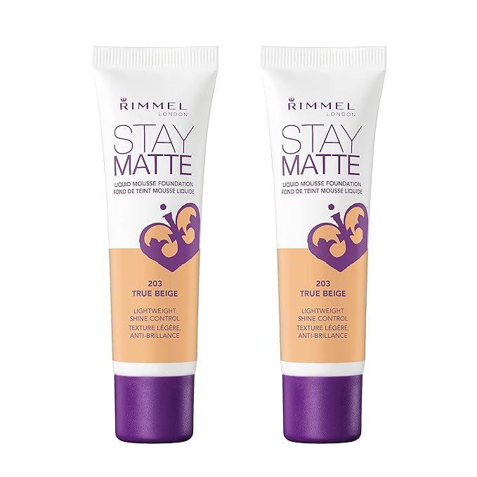 Rimmel, Stay Matte Foundation, True Beige 2 Count (Pack of 1)