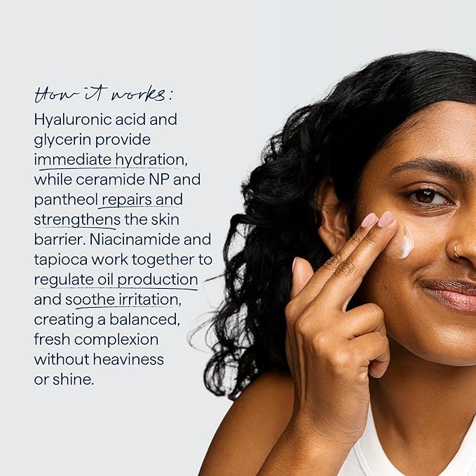 Remedy for Light Moisture - Barrier Repairing Hydrating Lightweight Gel Moisturizer Water Cream for Normal to Oily Skin - By Dermatologist Dr. Shah, 1.7 fl. Oz