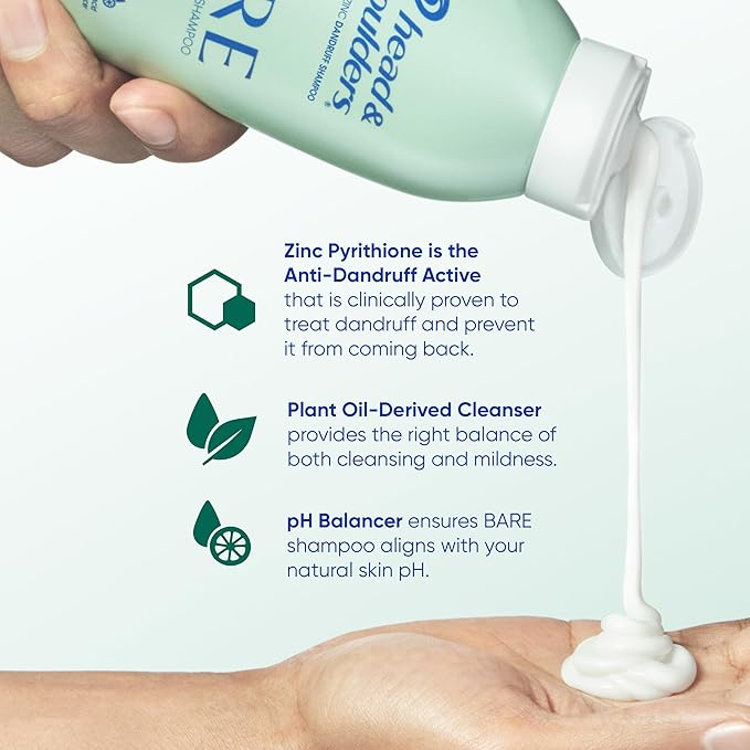 Head & Shoulders BARE Dandruff Shampoo Twin Pack, Soothing Hydration, Sulfate-Free, Silicone-Free, Dye-Free, Eco-Friendly Bottles, Safe for All Hair Types, 13.5 Fl Oz Each (Set of 2)