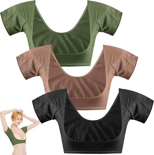 Zhanmai 3 Pcs Underarm Sweat Vest Armpit Sweat Proof Pads for Under Armpits Underarm Proof Pads for Women