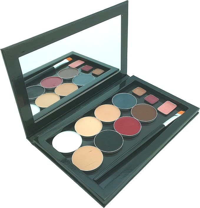JUVITUS Large Empty Makeup Palette with Mirror and 20 Metal Stickers for Customizing Eyeshadows, Highlighters, and Blushes