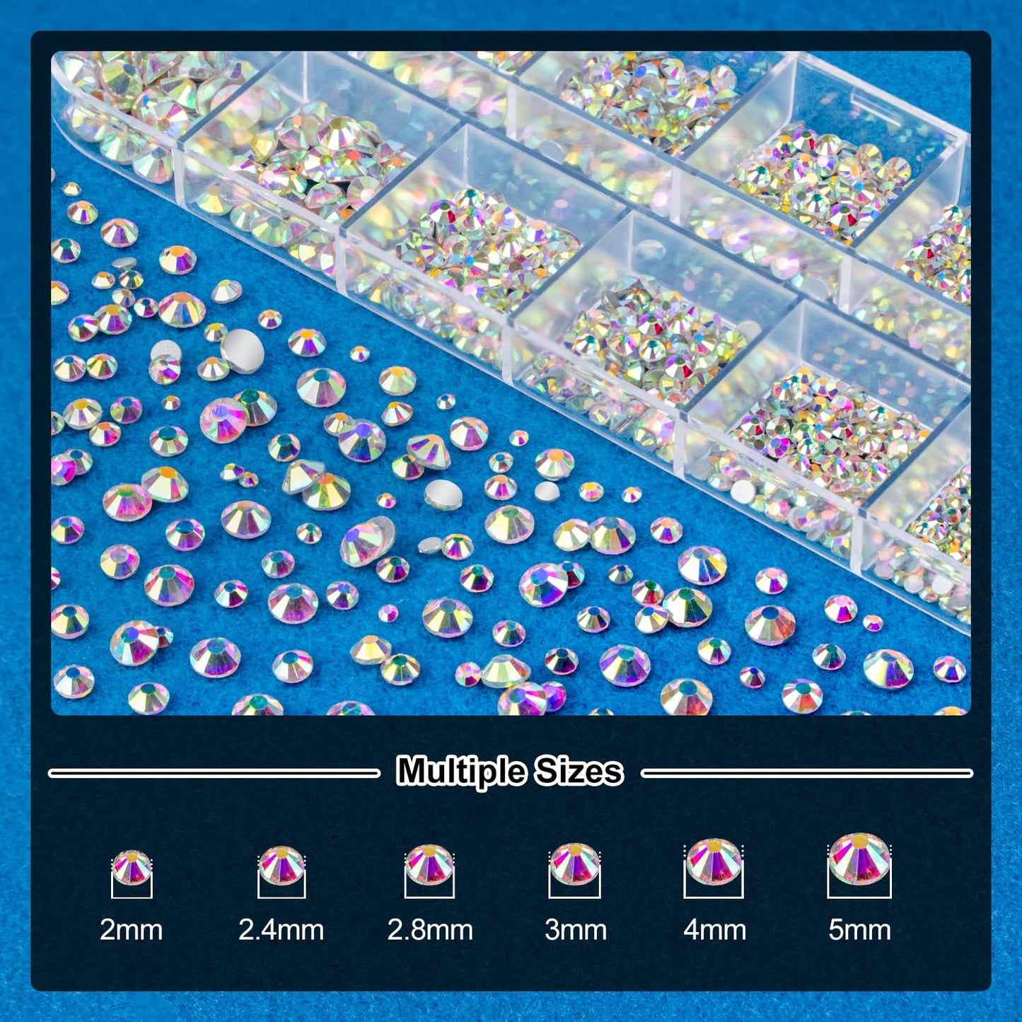 Nail Art Rhinestone Glue Gel&2 Boxes Flatback Gems Kit, 1 Tube of 15ml Rhinestone Gel Glue(UV/LED Needed)+Round AB Gems+Flat-Back Half Round White&Beige Pearls with Pickup Tools