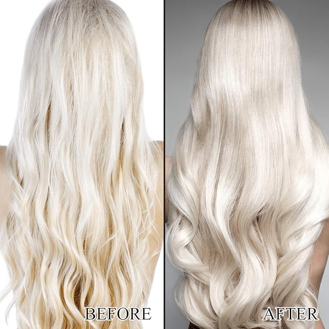 L LUSETA Color Brightening Purple Shampoo and Conditioner Set for Blonde and Gray Hair, Infused with Cocos Nucifera Oil to Help Nourish, Moisturize and Condition Hair, 2x33.8oz