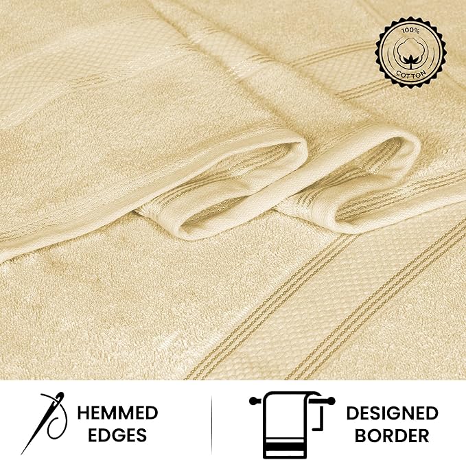 Casa Lino Linen Brown Bath Towels Set of 4 (54" x 27") - Large Bathroom Towel Set - 100% Cotton Towels for Bathroom - Highly Absorbent & Quick Dry Bath Towel Multipack - New Apartment Essentials