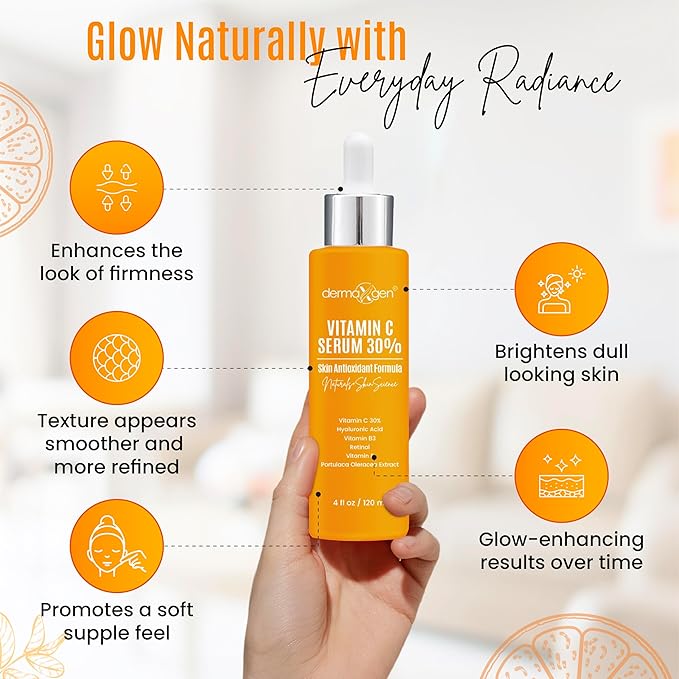 Vitamin C Serum with Pure Retinol, Hyaluronic Acid, & Organic Anti-Aging Formula - 4 Fl Oz