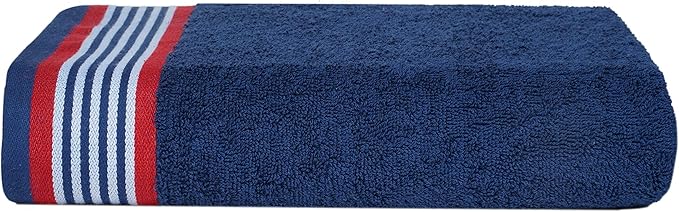 CASA COPENHAGEN He & She 2 Pieces Large Bath Sheet Set- American Blue + American Red, 550 GSM, Designed in Denmark Made of Soft Egyptian Cotton for Bathroom, Kitchen & Shower