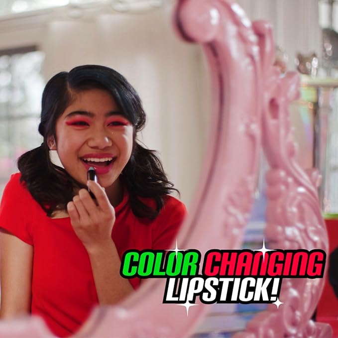 Miraculous Ladybug Kids Makeup Set - 10 Piece Bag with Nail Polish, Hair Chalk, Stickers & More - Safe, Non-Toxic Pretend Play Cosmetics - Marinette Themed Makeup Kit for Children