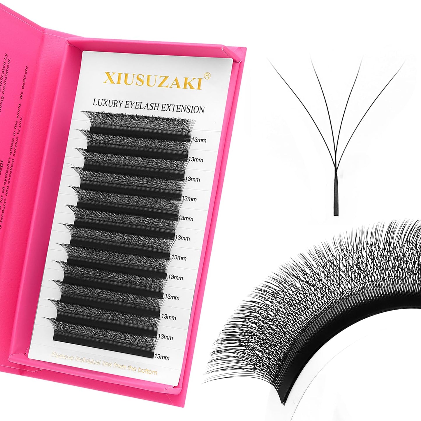 Lash Extensions 4D Eyelash Extensions W Lashes 0.07mm Thickness D Curl Lashes Mix 8-15mm Soft Lash Trays Volume Lash Extension Natural Matte black False Eyelashes Professional Use(W-4D-0.07-D,8-15mm)