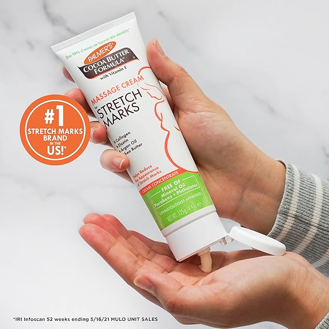 Palmer's Cocoa Butter Formula Massage Cream for Stretch Marks and Pregnancy Skin Care, 4.4 Ounces (Pack of 2)