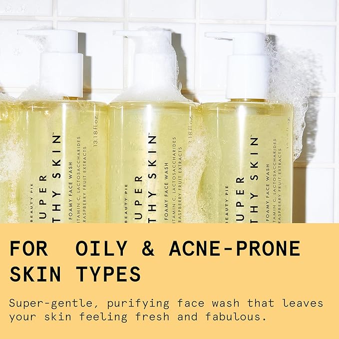 Beauty Pie Super Healthy Skin Foamy Face Wash – Jumbo Size, 15.5 oz Cleanser for Acne‑Prone, Oily, Combination & Sensitive Skin – Gentle, Hydrating, Deep‑Cleansing Formula